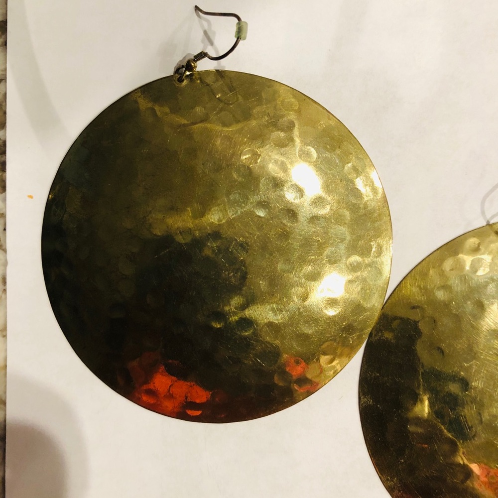 3” JUMBO HAMMERED/DIMPLED DISC EARRINGS